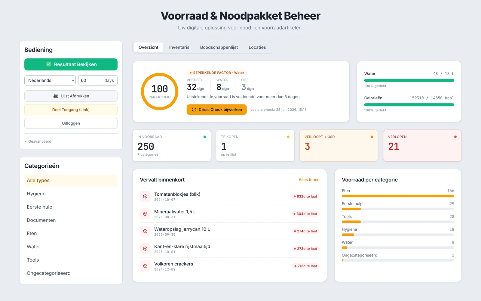 Screenshot van Voorraadbeheer app